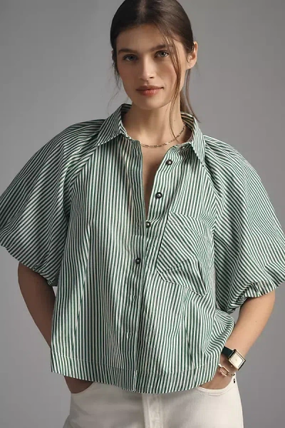 Maeve The Zooey Bubble-sleeve Blouse By  In Green
