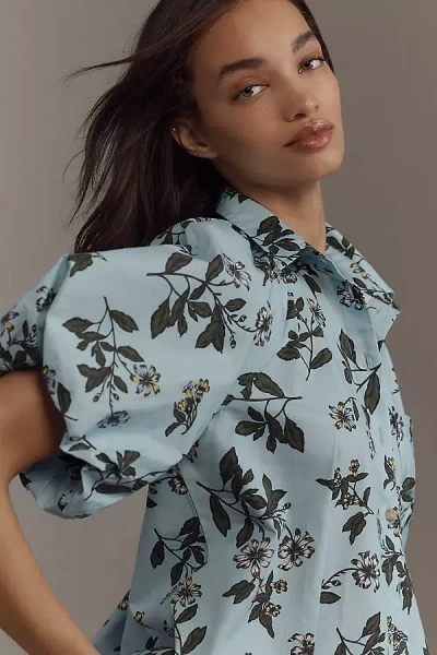 Maeve The Zooey Bubble-sleeve Blouse By  In Mint