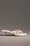 Maeve Thong Buckle Kitten Heels In Beige
