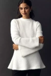 Maeve Tie-back Bell-sleeve Jumper In White