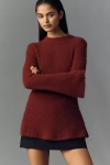 Maeve Tie-back Bell-sleeve Sweater In Red