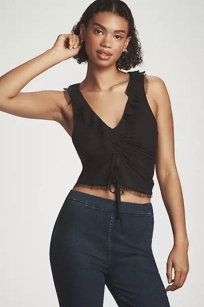 Maeve Tie-front V-neck Top In Black