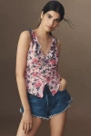 Maeve Tie-front V-neck Top In Pink
