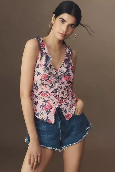 Maeve Tie-front V-neck Top In Pink