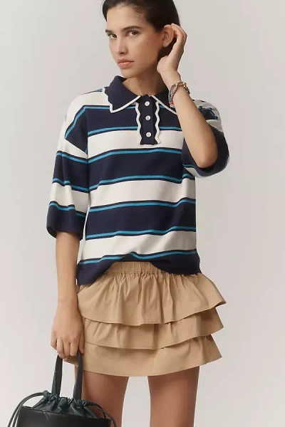 Maeve Tiered Ruffle Bloomers In Brown