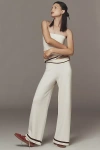 Maeve Tipped Wide-leg Sweater Pants In White