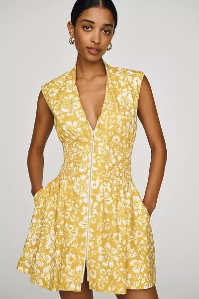Maeve Tommie Mini Shirt Dress In Yellow