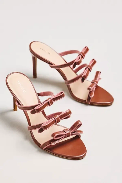Maeve Triple-bow Kitten Heels In Brown