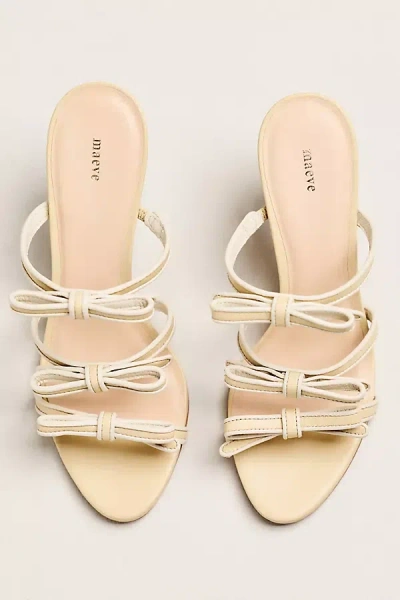 Maeve Triple-bow Kitten Heels In Neutral