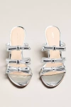 Maeve Triple-bow Kitten Heels In Silver