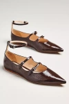 Maeve Triple-strap Mary Jane Flats In Brown