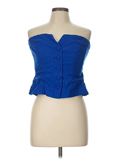 Maeve Tube Top Blue Strapless Neckline Tops