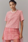 Maeve Tweed Short-sleeve Top In Pink