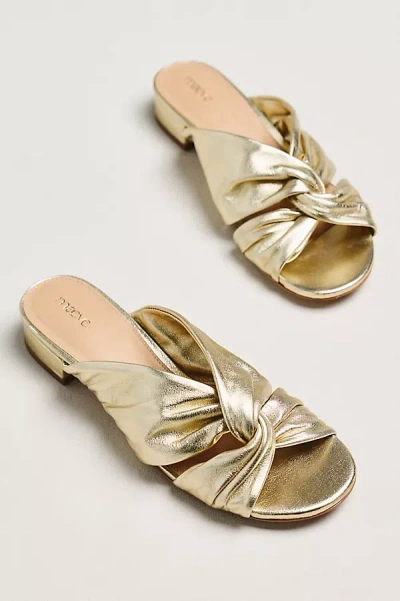 Maeve Twisted Slip-on Sandals In Gold