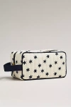 Maeve Two-tone Patterned Puffy Cosmetic Bag In White