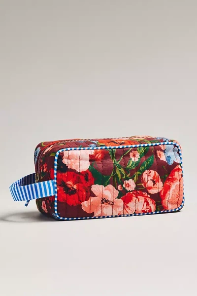 Maeve Two-tone Patterned Puffy Cosmetic Bag In Multi