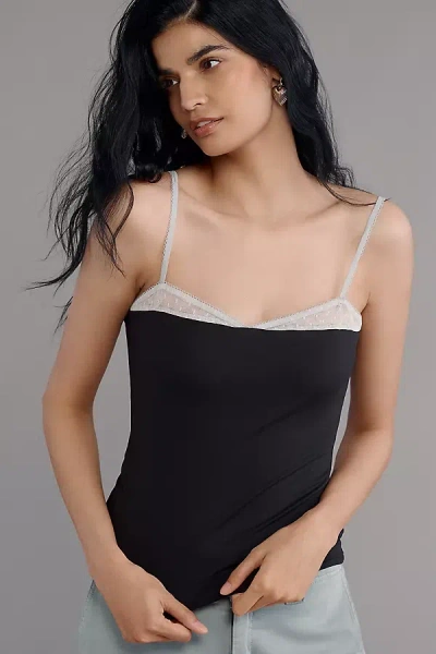 Maeve Twofer Peekaboo Tank Top In Black