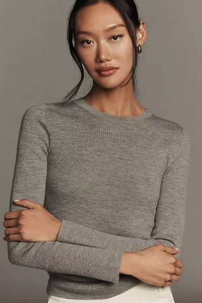 Maeve Ultra-fine Cashmere Crew-neck Sweater In Gray