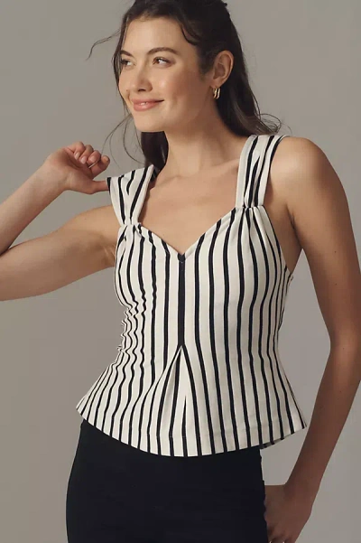 Maeve V-neck Fit-and-flare Tank Top In Black