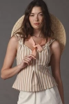 Maeve V-neck Fit-and-flare Tank Top In White