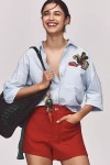 Maeve Veggie Pocket Buttondown Shirt In Blue