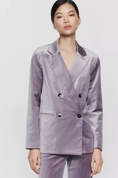 Maeve Velvet Blazer Jacket In Pink