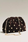 Maeve Velvet Studded Clutch In Brown