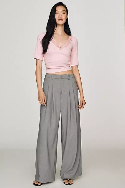 Maeve V-neck Henley T-shirt Top In Pink