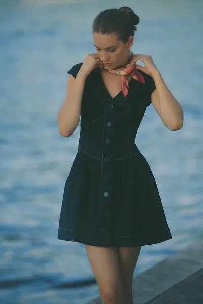 Maeve Waisted Mini Dress In Black
