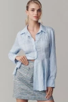 Maeve Waisted Tunic Shirt In Blue