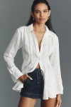 Maeve Waisted Tunic Shirt In White