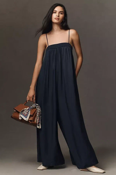 Maeve Waistless Wide-leg Jumpsuit In Blue