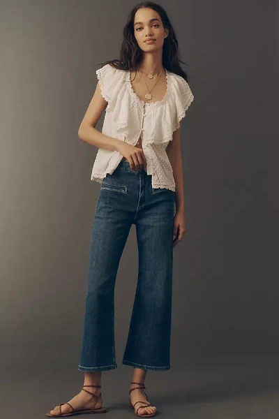 Maeve Welt Pocket High-rise Crop Wide-leg Jeans In Blue