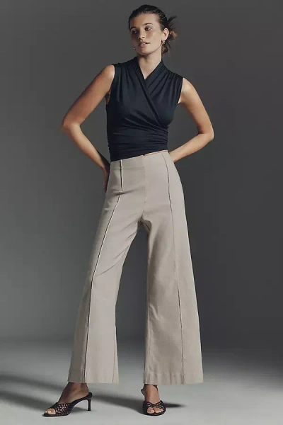 Maeve Wide Crop Flare Pants In Sand