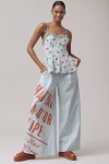 Maeve Wide-leg Peplum Linen Sleeveless Jumpsuit