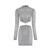 MAEVE WOMEN'S SILVER EN ROUTE TO THE MOON SEQUINED DRESS