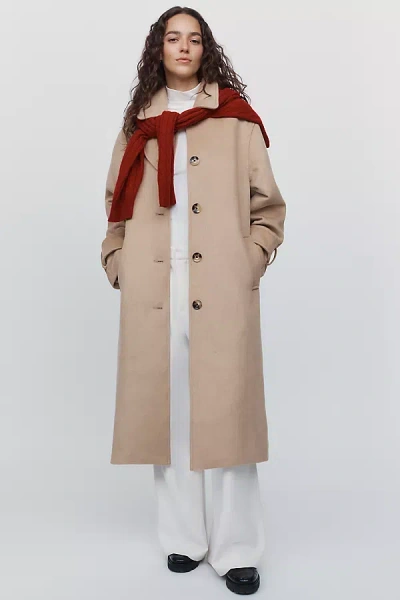 Maeve Wool Blend Balmacaan Coat Jacket In Neutral