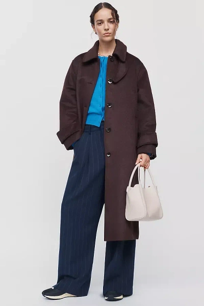 Maeve Wool Blend Balmacaan Coat Jacket In Brown
