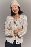 Maeve Wool Blend Cable-knit Cardigan Sweater In Multi