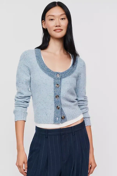 Maeve Wool-blend Cropped Cardigan In Gray