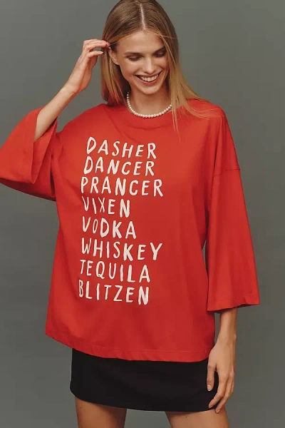 Maeve X Daniela Berkhout Vintage Slouchy Graphic Tee In Red