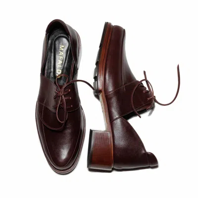 Mafalda Women's Bia Coffee Brown Derbies In Multi