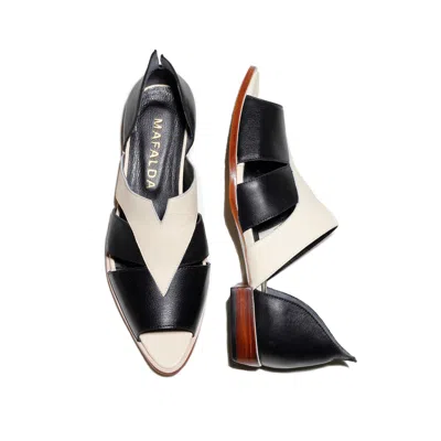Mafalda Women's Black / White Agatha Two-tone Peep-toe Sandals In Multi