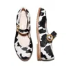 Mafalda Women's Black / White Betina Cow-print Mary Janes In Multi