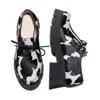Mafalda Women's Black / White Naomi Cow Print Chunky Loafer In Multi