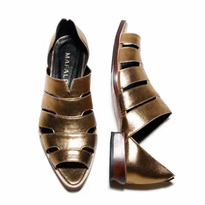 Mafalda Women's Gisele Gold Peep-toe Sandals