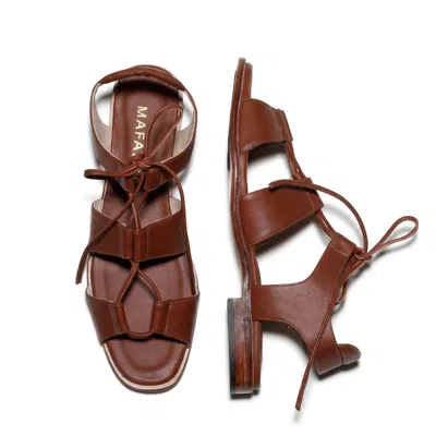 Mafalda Women's Magali Brown Lace-up Sandals In Multi