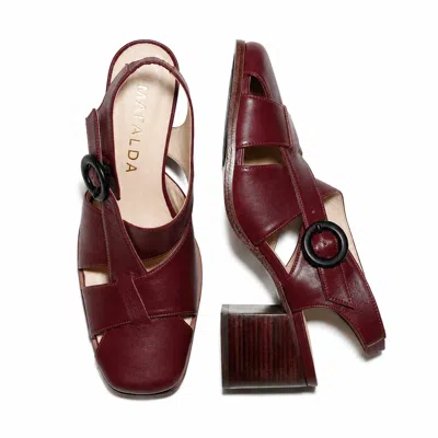 Mafalda Women's Red Lucia Burgundy Wine Leather Pumps