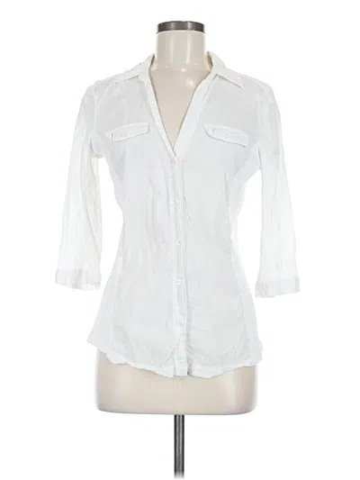 Pre-owned Magali Pascal 3/4 Sleeve Button Down Shirt In White