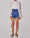 Magali Pascal Birkin High Waist Shorts In Blue In Blue